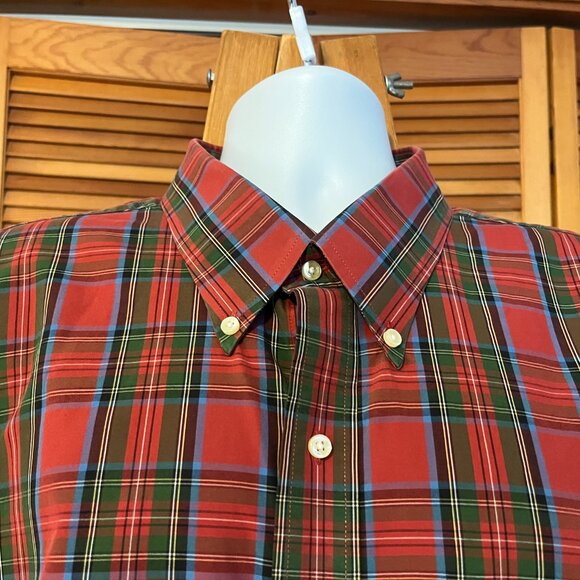 JOS. A. BANK TRAVELER'S COLL. SZ XXL LS HOLIDAY TARTAN PLAID DRESS SHIRT - Picture 4 of 9
